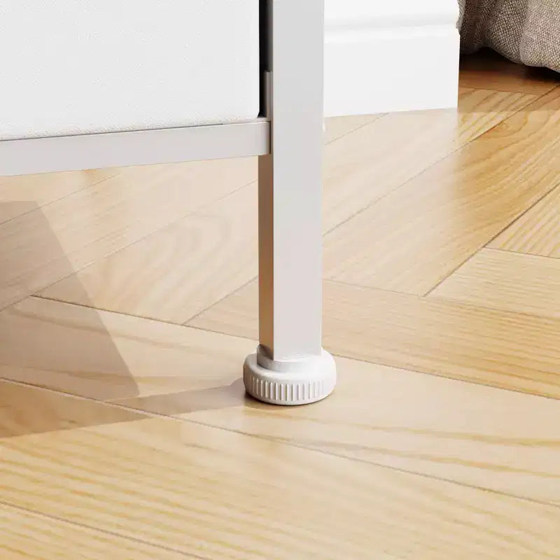 Cassettiera Alta a 5 Cassetti con Scaffali Aperti a 2 Livelli e Appendiabiti, Design Salvaspazio