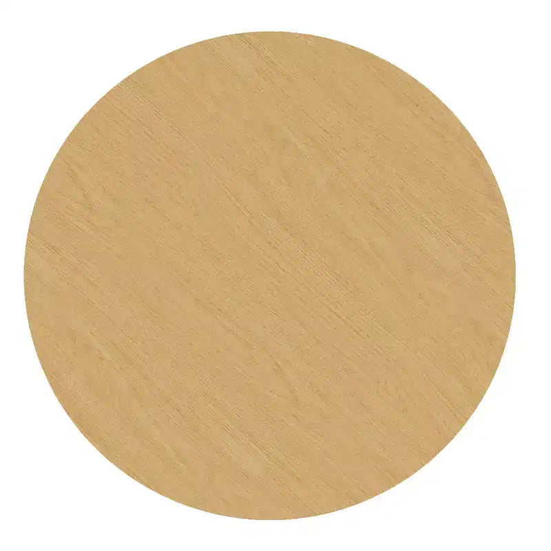Tavolo da pranzo rotondo da 46" in legno massello per 4 persone, gambe a piedistallo scanalate, finitura naturale
