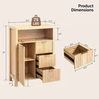 Mobiletto contenitore indipendente con 3 cassetti, 1 anta e ripiano aperto, in composito effetto rovere per bagno, soggiorno e camera da letto