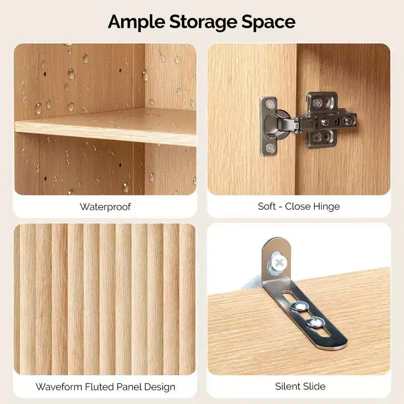 Mobiletto contenitore indipendente con 3 cassetti, 1 anta e ripiano aperto, in composito effetto rovere per bagno, soggiorno e camera da letto