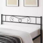 Struttura Letto Matrimoniale King Size in Metallo con Testiera e Supporto a Doghe in Acciaio, con 35 cm di Spazio Contenitore, Nessuna Rete a Molle Necessaria, Facile da Montare