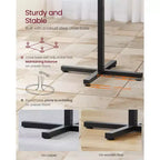 Tavolino da cocktail rotondo alto per piccoli spazi, tavolo da bar diametro 60 cm con base a croce e piedini regolabili, per 2-3 persone, altezza 104 cm