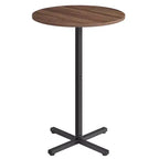 Tavolino da cocktail rotondo alto per piccoli spazi, tavolo da bar diametro 60 cm con base a croce e piedini regolabili, per 2-3 persone, altezza 104 cm