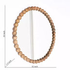 Specchio da Parete Rotondo Decorativo Moderno GDFStudio Arabella in Legno e Vetro con Design a Perline in Legno