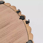 Specchio da Parete Rotondo Decorativo Moderno GDFStudio Arabella in Legno e Vetro con Design a Perline in Legno