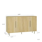 Okak Mobile Buffet Moderno, Mobile Contenitore con Ripiani Scanalati e Regolabili, Mobile Accent per Soggiorno, Ingresso, Corridoio, Cucina