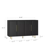 Okak Mobile Buffet Moderno, Mobile Contenitore con Ripiani Scanalati e Regolabili, Mobile Accent per Soggiorno, Ingresso, Corridoio, Cucina