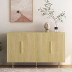 Okak Mobile Buffet Moderno, Mobile Contenitore con Ripiani Scanalati e Regolabili, Mobile Accent per Soggiorno, Ingresso, Corridoio, Cucina