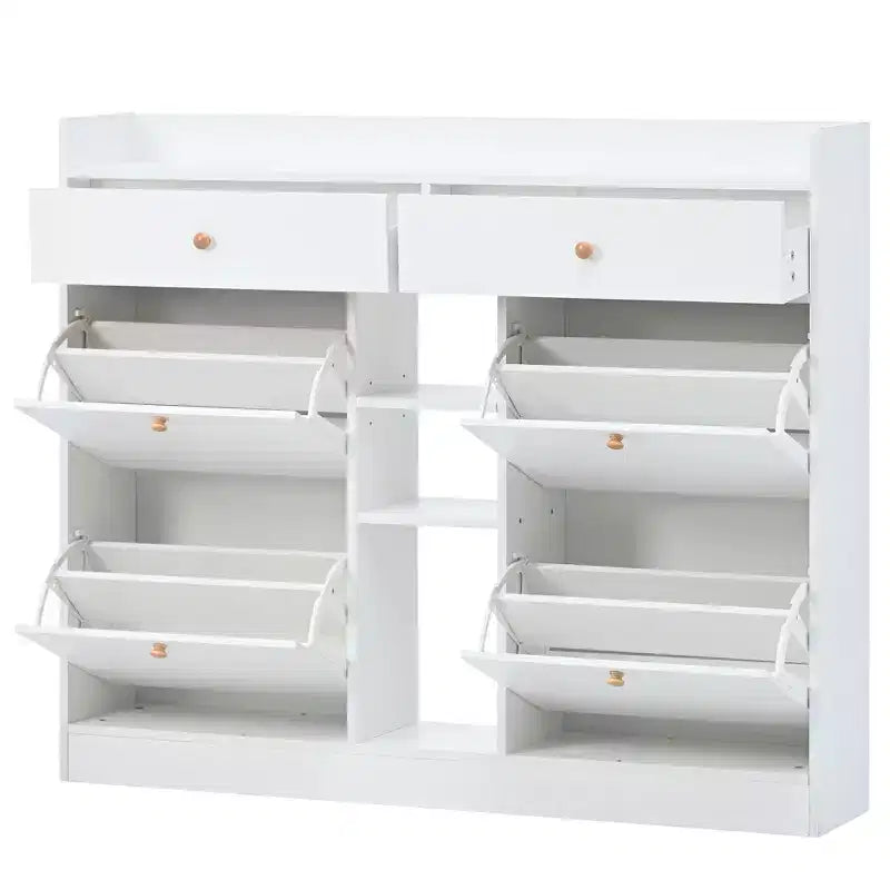 Okak Scarpiera Moderna, Organizer per Scarpe con 4 Cassetti a Ribalta e 2 Cassetti Semplici, Scarpiera Indipendente per Ingresso, Soggiorno