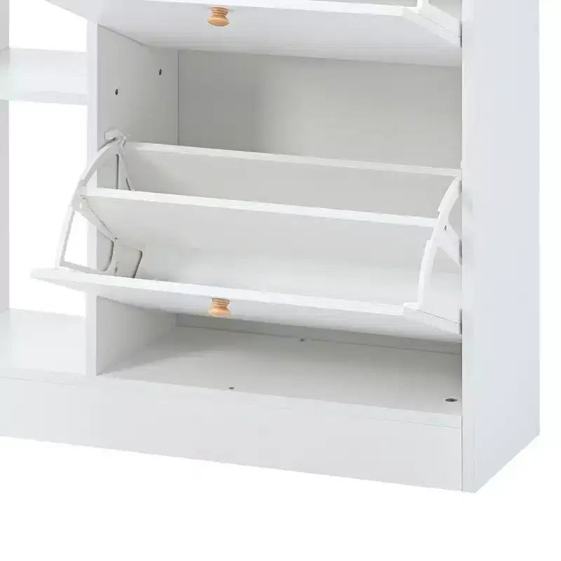 Okak Scarpiera Moderna, Organizer per Scarpe con 4 Cassetti a Ribalta e 2 Cassetti Semplici, Scarpiera Indipendente per Ingresso, Soggiorno