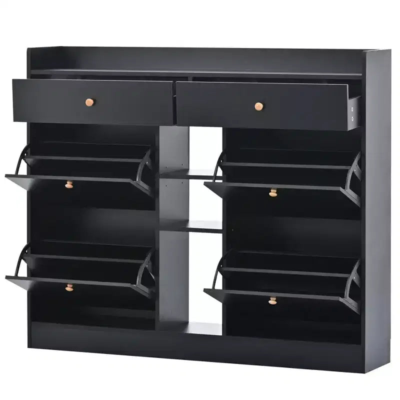 Okak Scarpiera Moderna, Organizer per Scarpe con 4 Cassetti a Ribalta e 2 Cassetti Semplici, Scarpiera Indipendente per Ingresso, Soggiorno