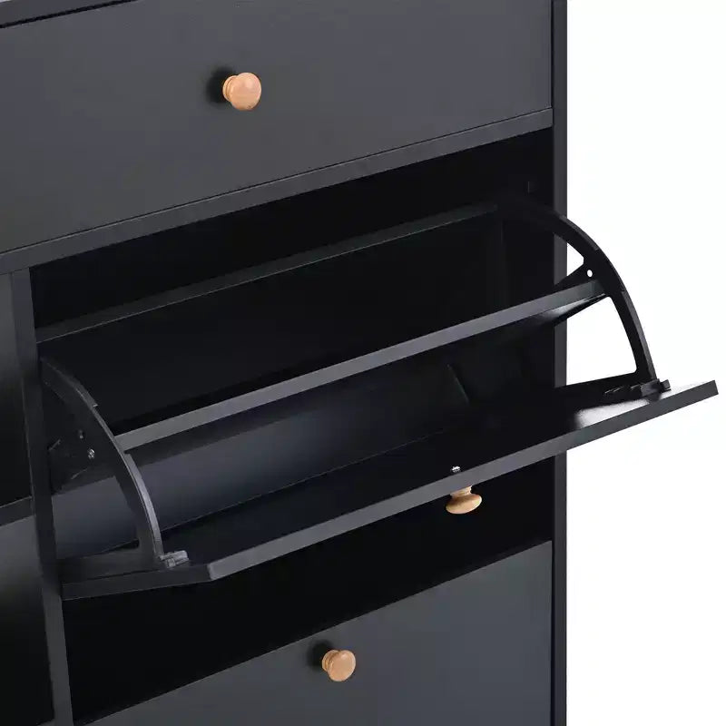 Okak Scarpiera Moderna, Organizer per Scarpe con 4 Cassetti a Ribalta e 2 Cassetti Semplici, Scarpiera Indipendente per Ingresso, Soggiorno