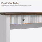 COZONY 60 Scrivania Direzionale Moderna con Piano in Legno Scanalato, Mobile Archivio e Cassetti, Scrivania Spaziosa con Contenitore per Ufficio Domestico, Studio e Camera da Letto