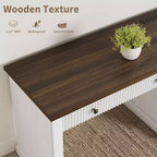 COZONY 60 Scrivania Direzionale Moderna con Piano in Legno Scanalato, Mobile Archivio e Cassetti, Scrivania Spaziosa con Contenitore per Ufficio Domestico, Studio e Camera da Letto