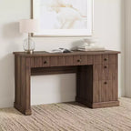 COZONY 60 Scrivania Direzionale Moderna con Piano in Legno Scanalato, Mobile Archivio e Cassetti, Scrivania Spaziosa con Contenitore per Ufficio Domestico, Studio e Camera da Letto