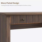 COZONY 60 Scrivania Direzionale Moderna con Piano in Legno Scanalato, Mobile Archivio e Cassetti, Scrivania Spaziosa con Contenitore per Ufficio Domestico, Studio e Camera da Letto