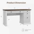 COZONY 60 Scrivania Direzionale Moderna con Piano in Legno Scanalato, Mobile Archivio e Cassetti, Scrivania Spaziosa con Contenitore per Ufficio Domestico, Studio e Camera da Letto