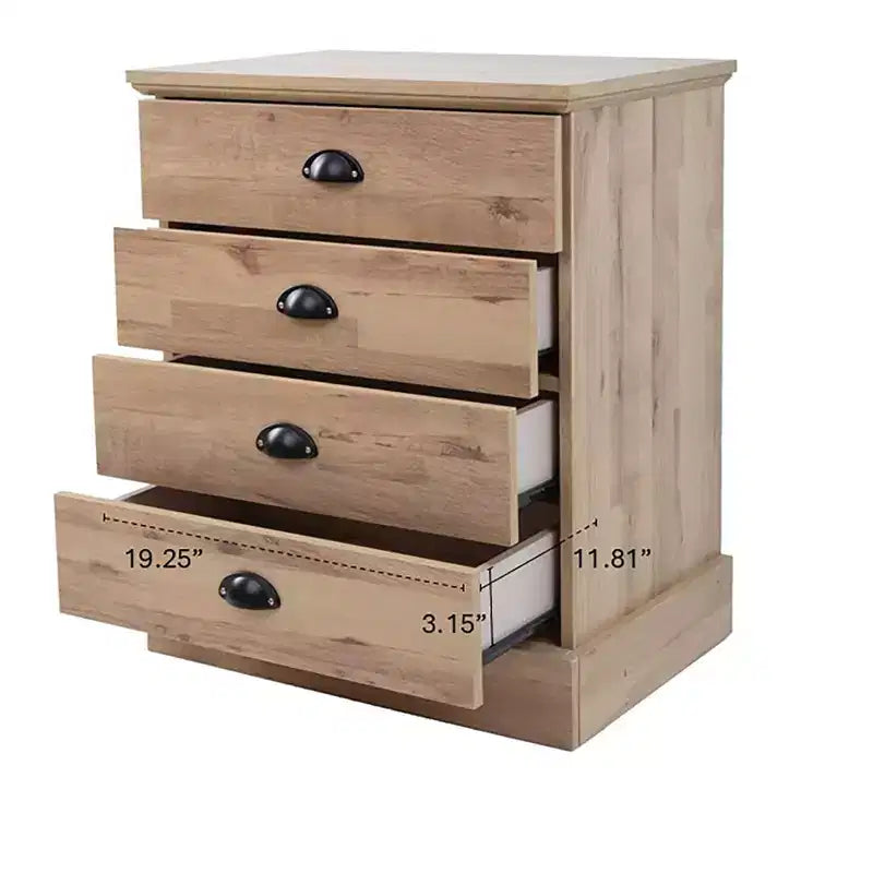 Comodino in legno a 4 cassetti AndMakers