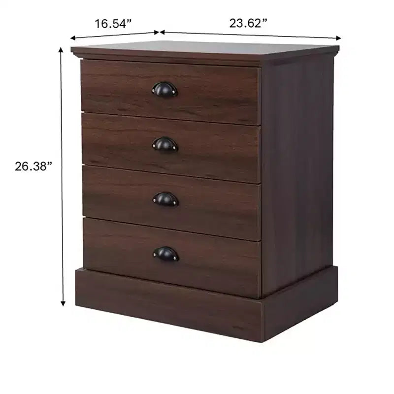 Comodino in legno a 4 cassetti AndMakers