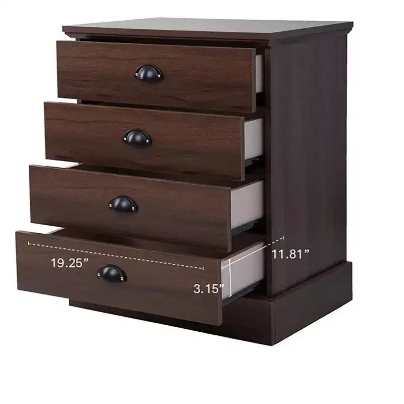 Comodino in legno a 4 cassetti AndMakers