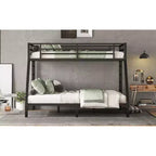 Bellemave Letto a castello Twin XL su Queen per adulti, telaio in metallo resistente con 2 scalette, design silenzioso, nero