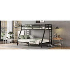 Bellemave Letto a castello Twin XL su Queen per adulti, telaio in metallo resistente con 2 scalette, design silenzioso, nero