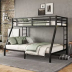 Bellemave Letto a castello Twin XL su Queen per adulti, telaio in metallo resistente con 2 scalette, design silenzioso, nero