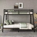 Bellemave Letto a castello Twin XL su Queen per adulti, telaio in metallo resistente con 2 scalette, design silenzioso, nero