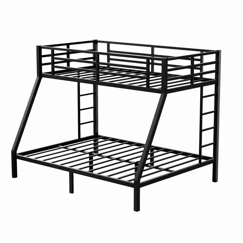 Bellemave Letto a castello Twin XL su Queen per adulti, telaio in metallo resistente con 2 scalette, design silenzioso, nero