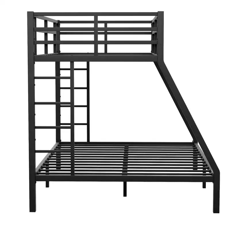 Bellemave Letto a castello Twin XL su Queen per adulti, telaio in metallo resistente con 2 scalette, design silenzioso, nero