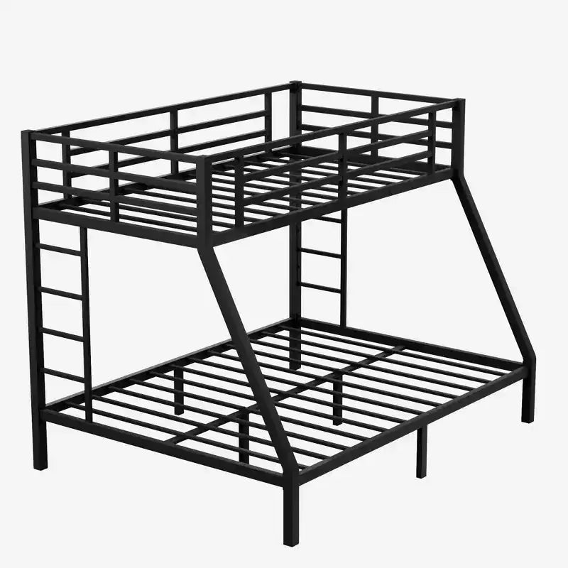 Bellemave Letto a castello Twin XL su Queen per adulti, telaio in metallo resistente con 2 scalette, design silenzioso, nero
