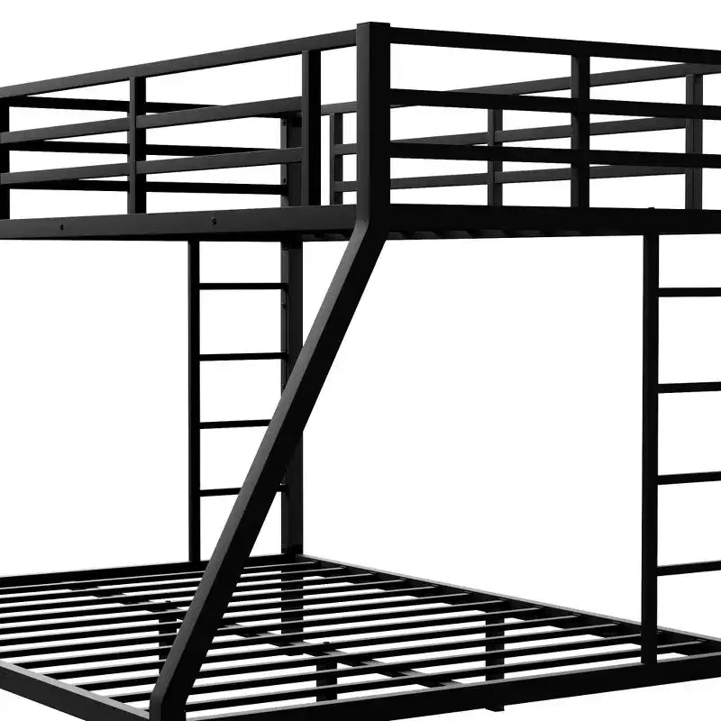 Bellemave Letto a castello Twin XL su Queen per adulti, telaio in metallo resistente con 2 scalette, design silenzioso, nero