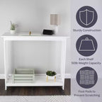 Tavolo consolle stretto a 2 ripiani Lavish Home, bianco