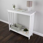 Tavolo consolle stretto a 2 ripiani Lavish Home, bianco