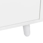 GDFStudio Gideon, Dispensa da Cucina Moderna 63 con 4 Ante in Vetro, 4 Cassetti e Ripiano per Microonde