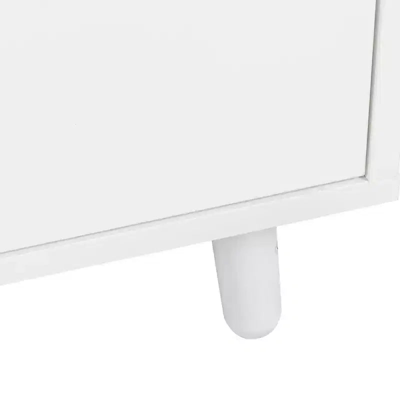 GDFStudio Gideon, Dispensa da Cucina Moderna 63 con 4 Ante in Vetro, 4 Cassetti e Ripiano per Microonde