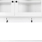 GDFStudio Gideon, Dispensa da Cucina Moderna 63 con 4 Ante in Vetro, 4 Cassetti e Ripiano per Microonde