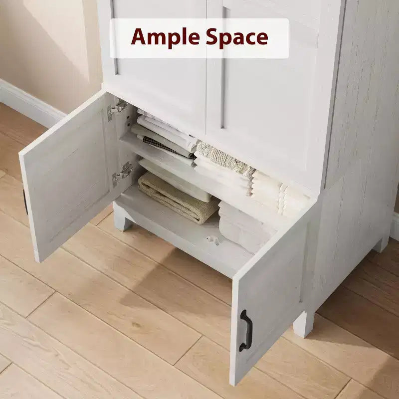 COZONY Guardaroba a 4 Ante in Legno, Armadio Autoportante con Asta Appendiabiti e 18 Ripiani Regolabili per la Camera da Letto, 183 cm