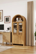 71 Tall Arched Storage Cabinet,Farmhouse Arched Kitchen Pantry Cabinet,with Acrylic Doors and Adjustable Shelves, for Kitchen, Dining Room