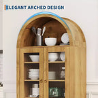 Armadio portaoggetti ad arco alto 71, dispensa da cucina ad arco stile coloniale, con ante in acrilico e ripiani regolabili, per cucina, sala da pranzo