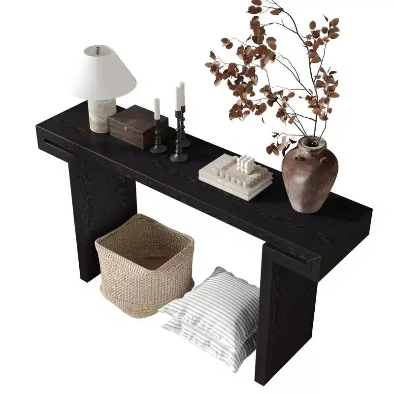 Okak 60IN Tavolo Consolle Lungo Rustico, Tavolo da Ingresso con Piano Spesso e Lungo, Tavolo d'Appoggio Rustico per Soggiorno, Corridoio