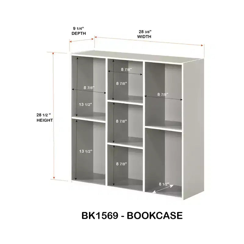 Libreria contemporanea Haven a 7 ripiani – Soluzione salvaspazio per soggiorno, camera da letto o ufficio