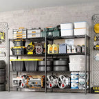 60 Scaffale in filo metallico resistente a 5 ripiani, regolabile a forma di L con piedini di livellamento, capacità di 1325 libbre per garage, dispensa e cucina