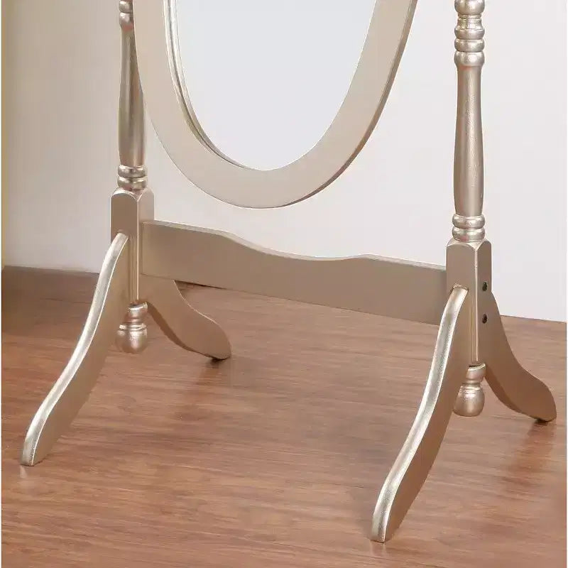 Specchio ovale a figura intera con cornice in legno, da appoggio o da parete, 150 x 57 cm