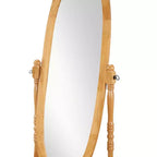 Specchio ovale a figura intera con cornice in legno, da appoggio o da parete, 150 x 57 cm