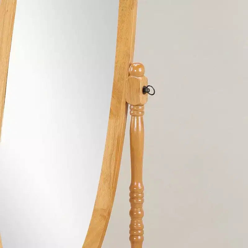 Specchio ovale a figura intera con cornice in legno, da appoggio o da parete, 150 x 57 cm