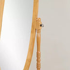 Specchio ovale a figura intera con cornice in legno, da appoggio o da parete, 150 x 57 cm