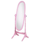 Specchio ovale a figura intera con cornice in legno, da appoggio o da parete, 150 x 57 cm