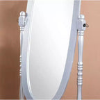 Specchio ovale a figura intera con cornice in legno, da appoggio o da parete, 150 x 57 cm