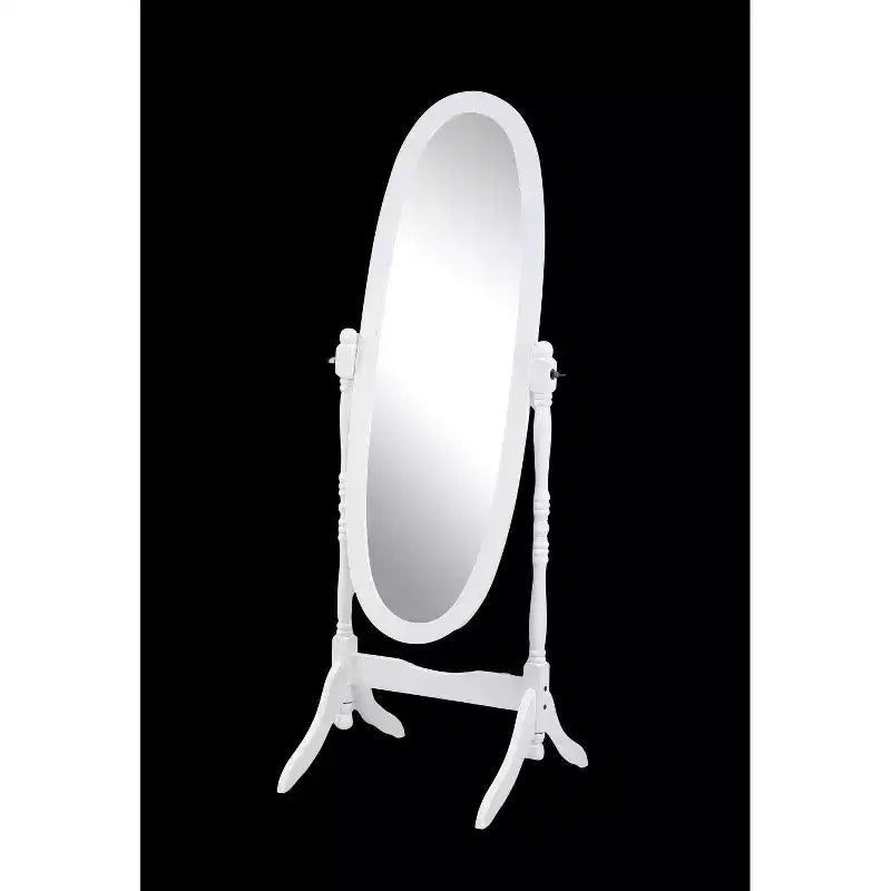 Specchio ovale a figura intera con cornice in legno, da appoggio o da parete, 150 x 57 cm